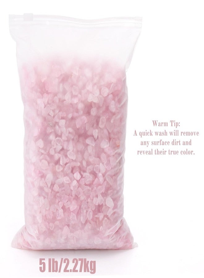 إلفولي، ٥ أرطال من الكريستال الوردي الطبيعي، أحجار رقائق مصقولة ٧-٩ مم، كوارتز غير منتظم الشكل، حجر كريم علاجي للريكي لتزيين النباتات المحفوظة في أصص، صناعة المجوهرات، أعمال يدوية، لون وردي فاتح - Image 3